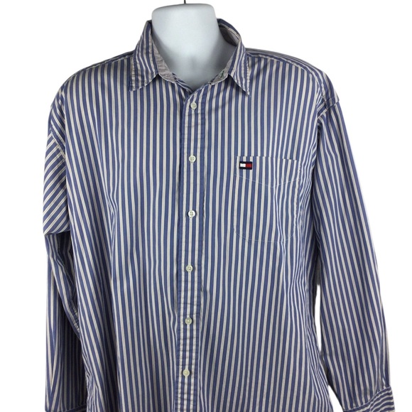 Tommy Hilfiger Other - Tommy Hilfiger Navy and White Striped Shirt, Size XL